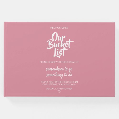 Wedding Bucket List Keepsake Guest Book