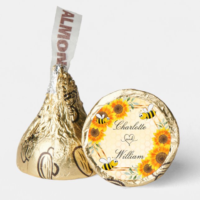 Wedding bumble bee honeycomb sunflowers hershey®'s kisses® (Front)