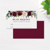 Wedding Burgundy Blue Floral Music Song Request (Desk)