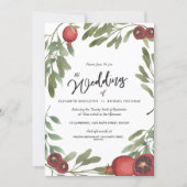 Wedding Burgundy Botanical Boho  Greenery Invitation (Front)