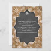 Wedding | Burlap | Deer | Snowflakes | Chalkboard Invitation (Back)