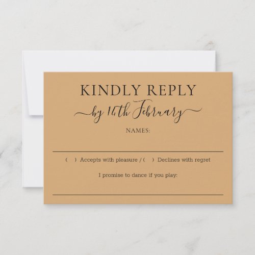 Wedding Burly Wood Sand Kindly Reply