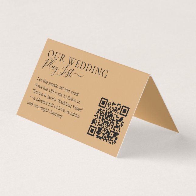 Wedding Burly Wood Sand QR Code Playlist (Front)