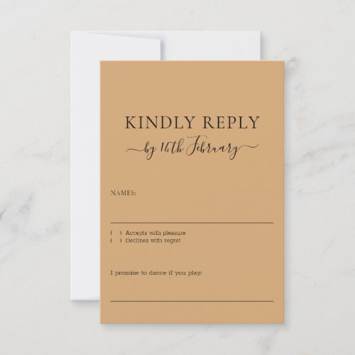 Wedding Burly Wood Sand Signature Kindly Reply