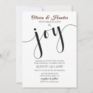 Wedding, Burnt Orange, Modern, Typography, Script, Invitation
