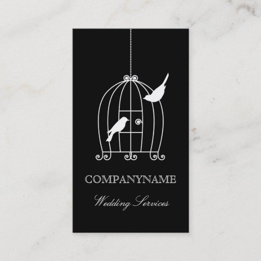 Customizable Wedding business card template Bird Cage