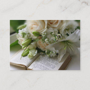 Wedding business card with bouquet