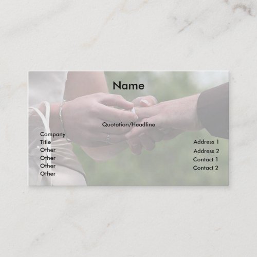 Wedding Businesses Business Card