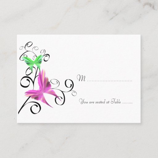 Customizable Wedding Butterfly Place Card Business Card Template