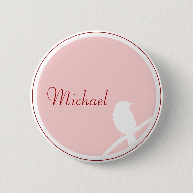 wedding button as table card (pink red) (Front)