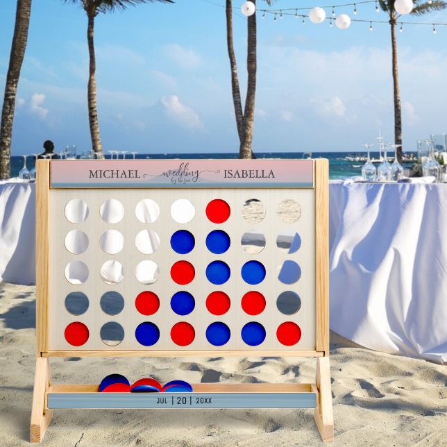 Wedding by the sea under peachy sky sunset fast four (Wedding)