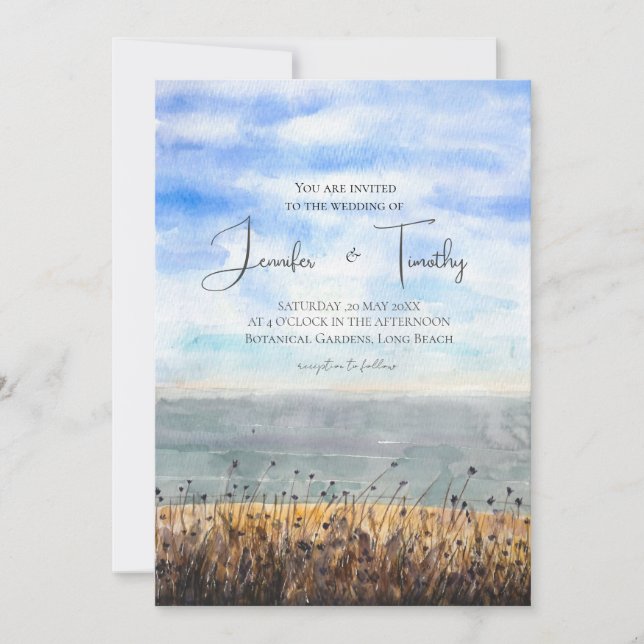 wedding by the sea wedding invitation  (Front)