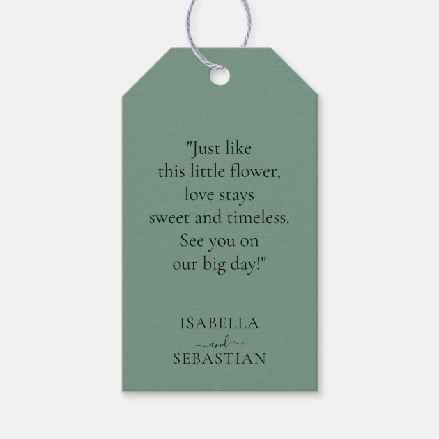 Wedding Cadet Blue Green Lavender Touch Gift Tags