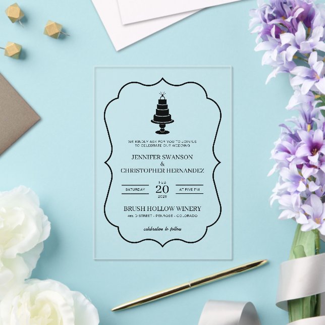 Wedding Cake Acrylic Invitations (Insitu (Wedding))