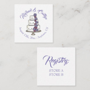 Wedding Cake Anniversary Bridal Shower Centerpiece Enclosure Card