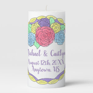 Wedding Cake Anniversary Bridal Shower Centerpiece Pillar Candle