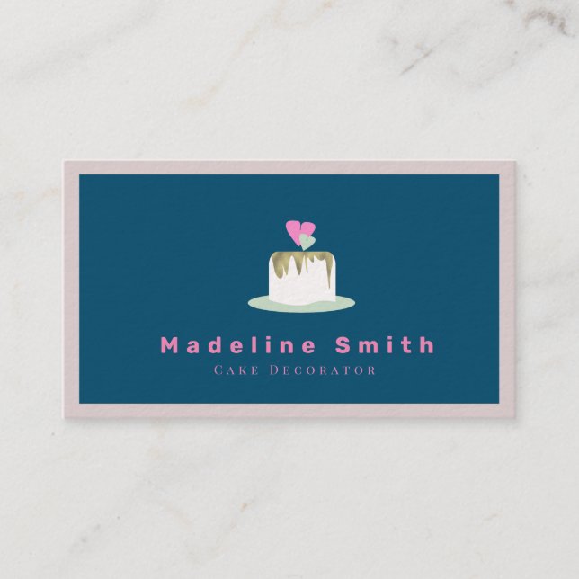 Wedding Cake Bakery Decorator Business Card (Front)