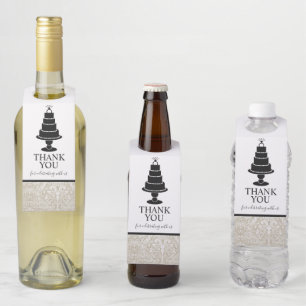 Wedding Cake Bottle Hanger Tag