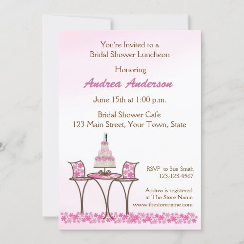 Wedding Cake Bridal Luncheon Shower Invitation