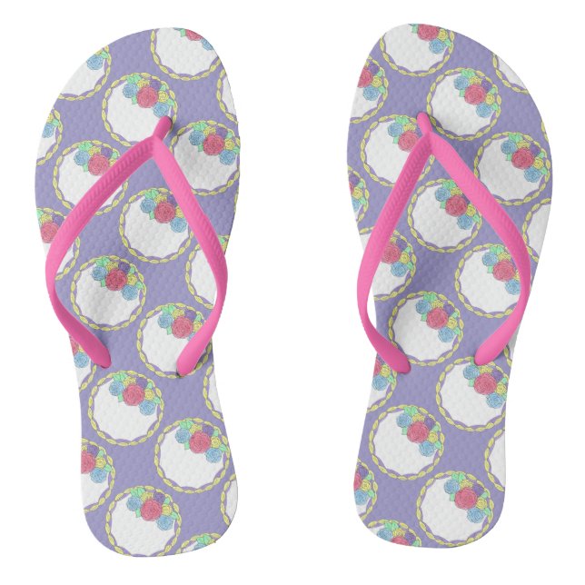 Wedding Cake Bridesmaid Bridal Shower Party Favor Flip Flops (Footbed)
