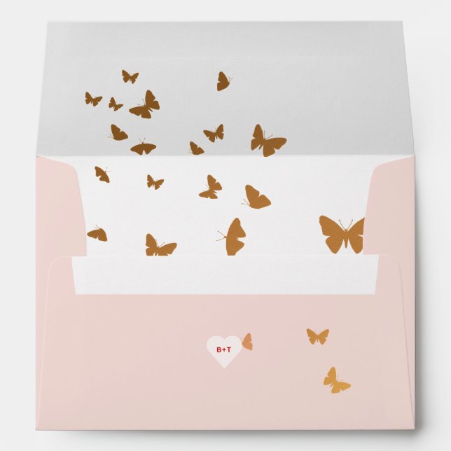 Wedding Cake Butterflies Envelope (Back (Bottom))