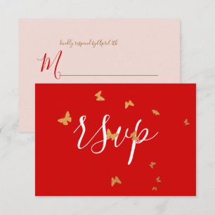 Wedding Cake Butterflies RSVP Card
