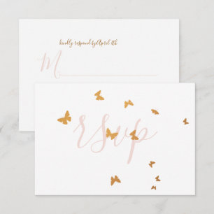Wedding Cake Butterflies RSVP Card