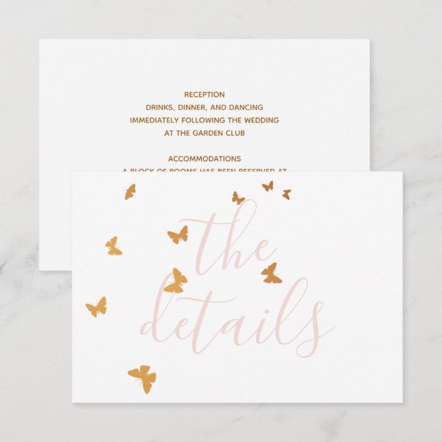 Wedding Cake Butterflies RSVP Card (Front/Back)