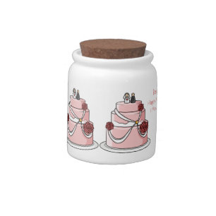 Wedding cake cartoon illustration candy jar