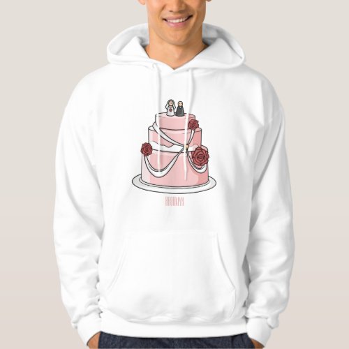 Wedding cake cartoon illustration  hoodie