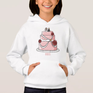 Wedding cake cartoon illustration hoodie