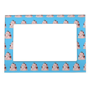 Wedding cake cartoon illustration magnetic frame
