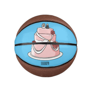 Wedding cake cartoon illustration  mini basketball