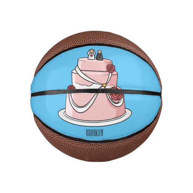 Wedding cake cartoon illustration  mini basketball (Front)