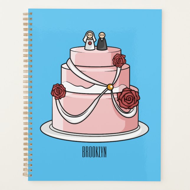 Wedding cake cartoon illustration  planner (Front)