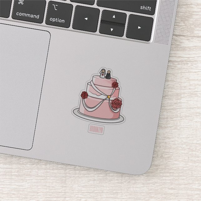 Wedding cake cartoon illustration sticker (Detail)
