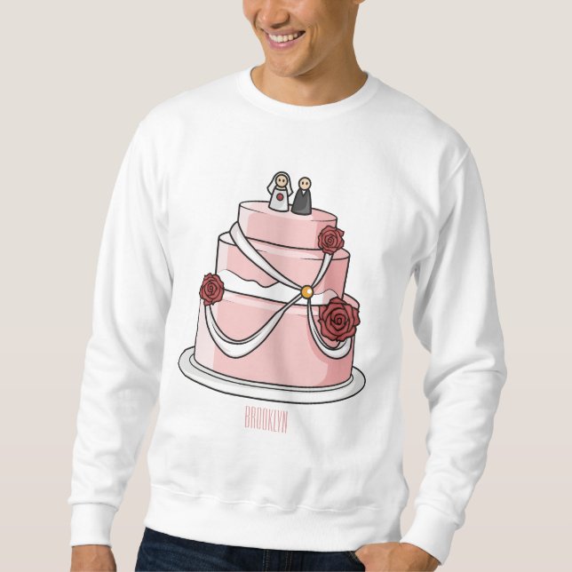Wedding cake cartoon illustration  sweatshirt (Front)