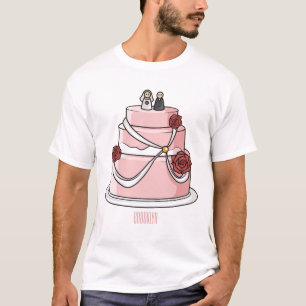 Wedding cake cartoon illustration  T-Shirt