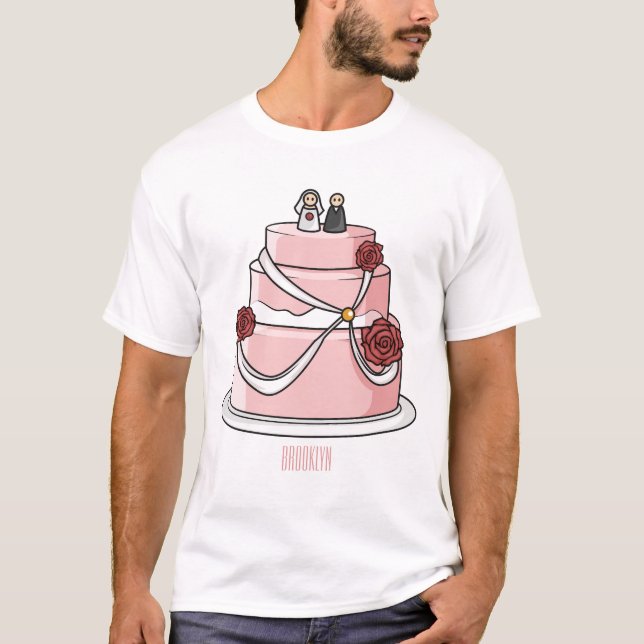 Wedding cake cartoon illustration  T-Shirt (Front)