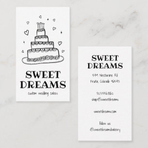 Wedding Cake Catering Bakery Custom Baker Business Card
