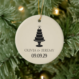 Wedding Cake Ceramic Ornament