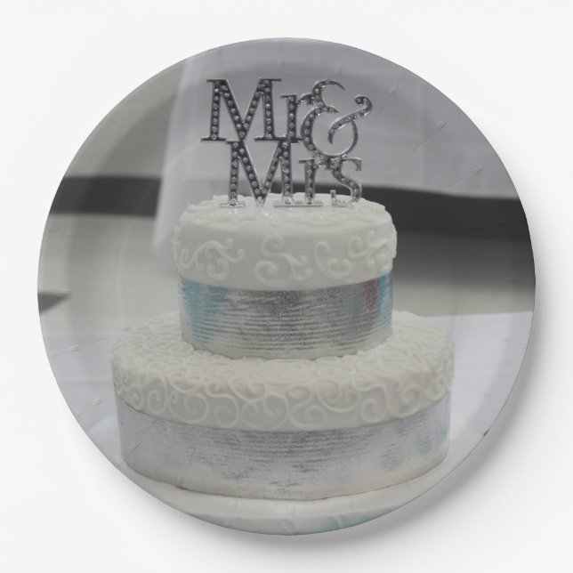 WEDDING Cake closeup Paper Plate (Front)