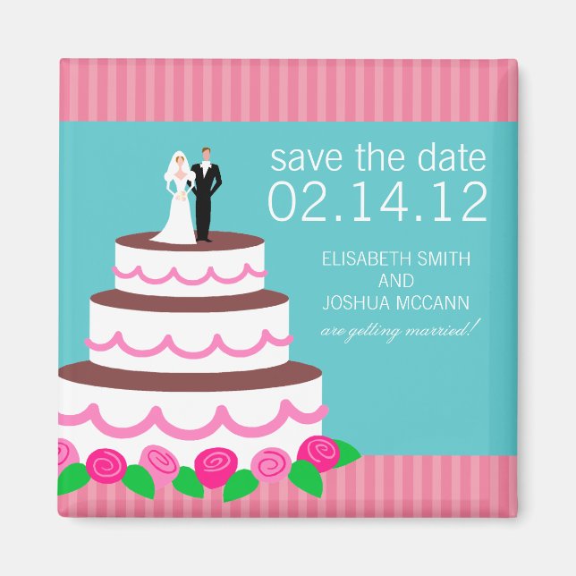 Wedding Cake Collection Save the Date Magnet (Front)