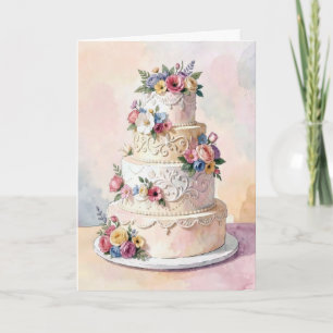 Wedding Cake Congratulations Card
