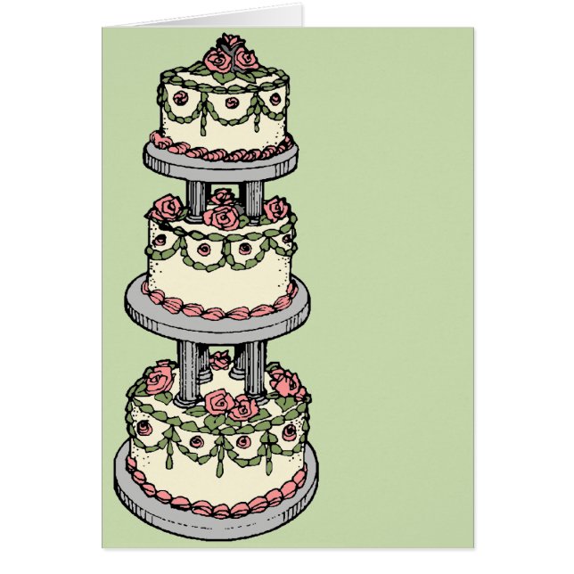 Wedding Cake - Customizable Color! Cards (Front)