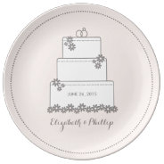Wedding Cake Decorative Gift Plate - Pink at Zazzle