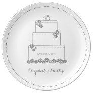 Wedding Cake Decorative Gift Plate - White at Zazzle