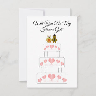 Wedding Cake Design Flower Girl Wedding Invitation