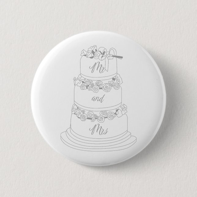 Wedding Cake Design Mr & Mrs Button (Front)