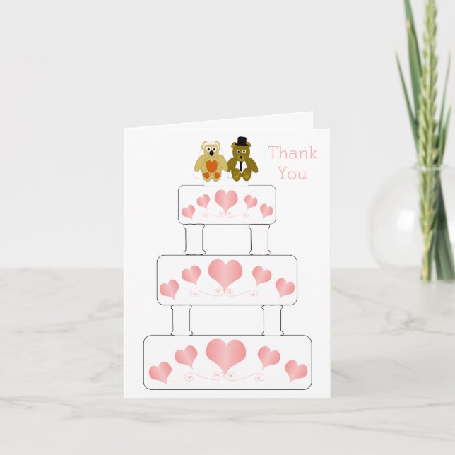 Wedding Cake Design Wedding Letterpress Thank You Card (Front)